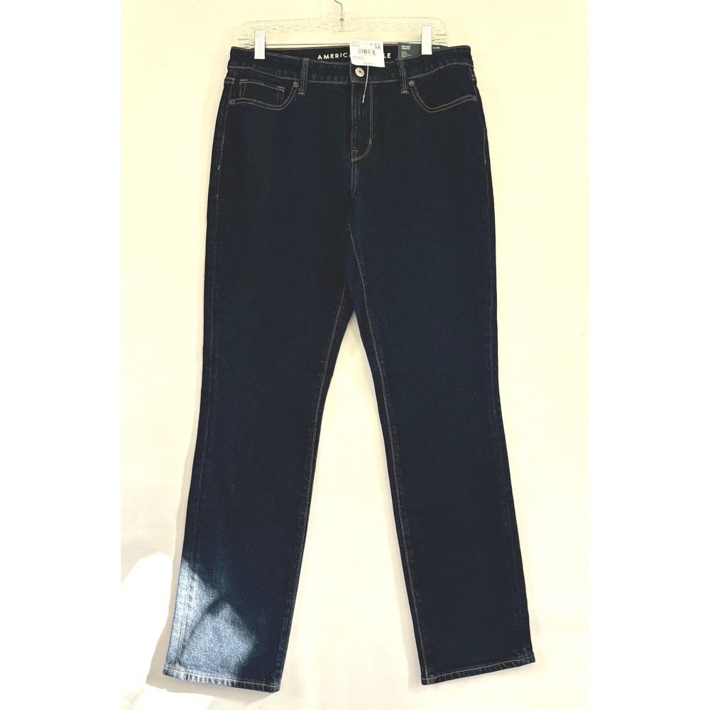 American Eagle Skinny Mid-Rise Stretch Jeans Dark Atlantic Wash Womens 8 Regular